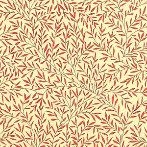Englische Design Tapeten William Morris WILLOW Luxus Papier Tapete Muster rot gelb online kaufen