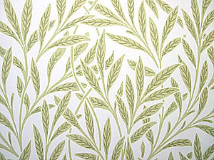 Englische Design Tapete William Morris WILLOW Muster 43 grüne Blätter auf weiß beige online kaufen